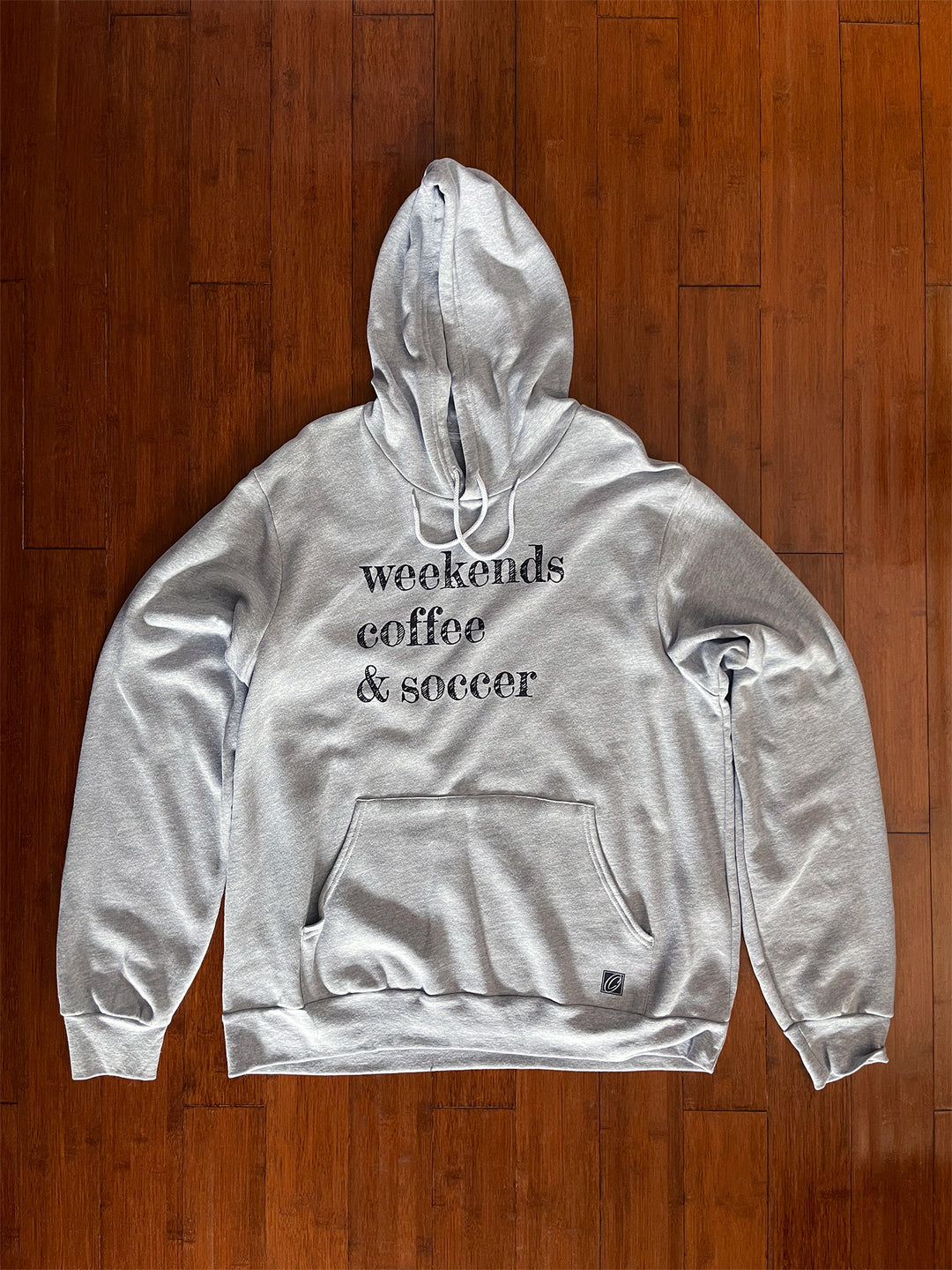 Adult XL Bella Canvas Midweight Sponge Fleece Pullover Hoodie - Weekends Coffee & Soccer