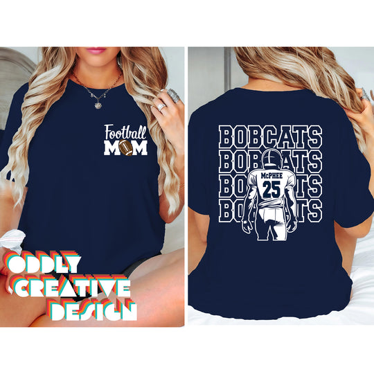 John Glenn Bobcats - Football - Football Mom - Football Player with Bobcats Repeated