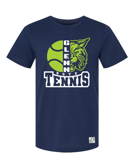 Adult - John Glenn Bobcats Varity Boys Tennis - 2025 - Bella Canvas Heather CVC Crewneck Short Sleeve Tee