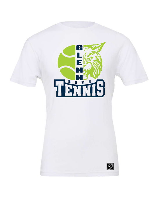 Adult - John Glenn Bobcats Varity Boys Tennis - 2025 - Bella Canvas Heather CVC Crewneck Short Sleeve Tee