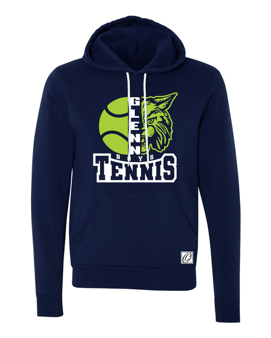 Adult - John Glenn Bobcats Varity Boys Tennis - 2025 - Bella Canvas Sponge Fleece Pullover Hoodie