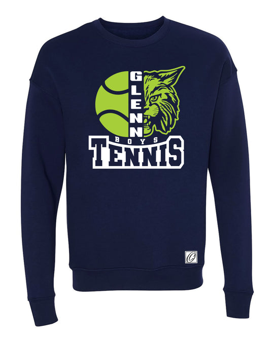 Adult - John Glenn Bobcats Varity Boys Tennis - 2025 - Bella Canvas Drop Shoulder Crewneck Sweatshirt