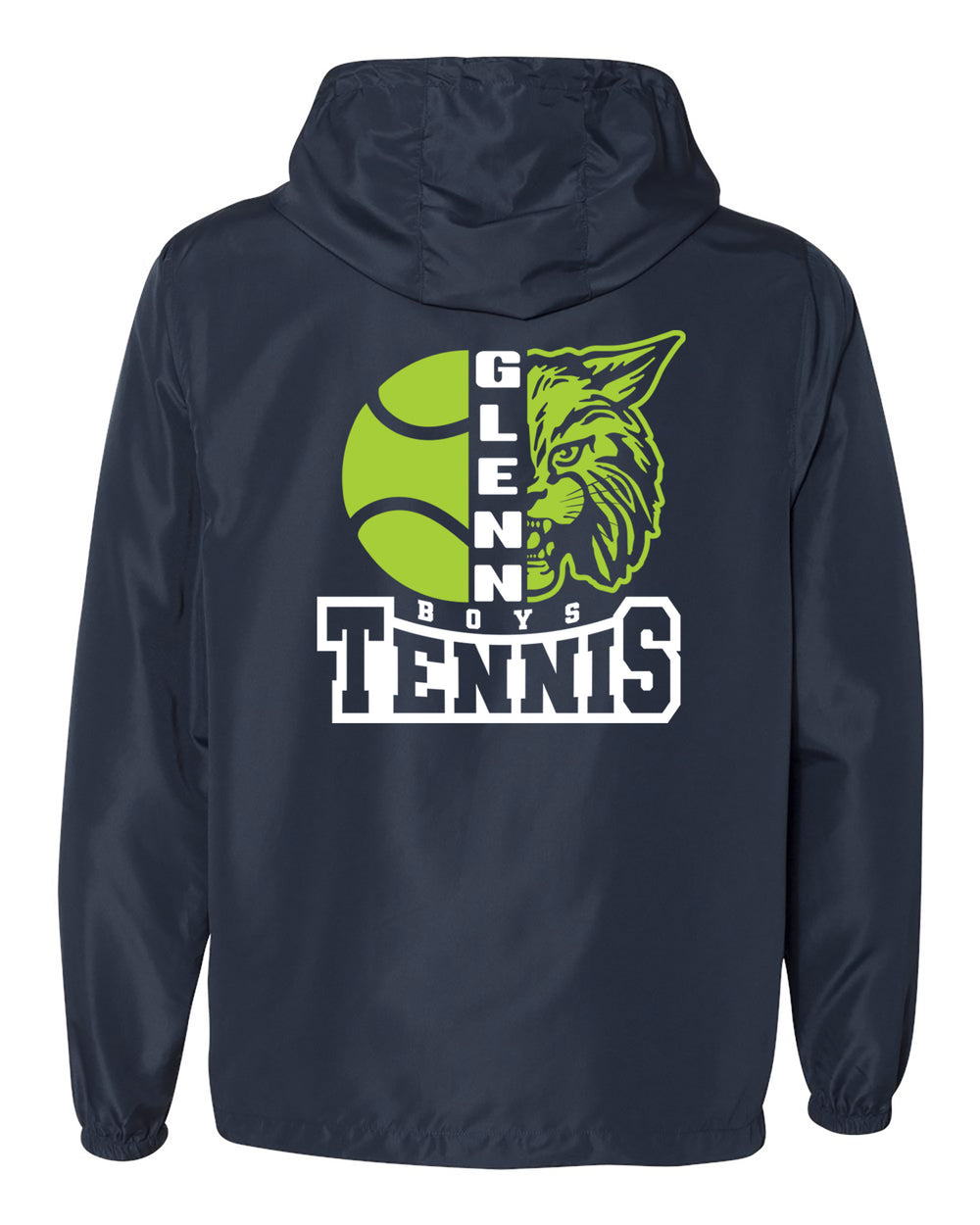 Adult - John Glenn Bobcats Varity Boys Tennis - 2025 - Independent Trading Co. Lightweight Windbreaker Full-Zip Jacket