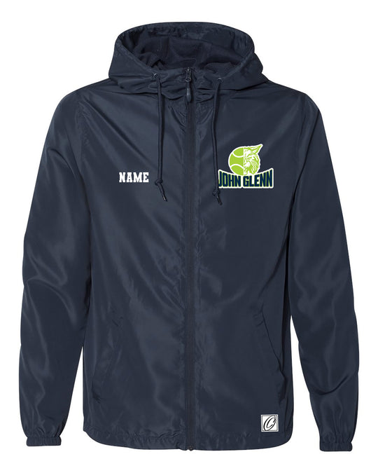 Adult - John Glenn Bobcats Varity Boys Tennis - 2025 - Independent Trading Co. Lightweight Windbreaker Full-Zip Jacket