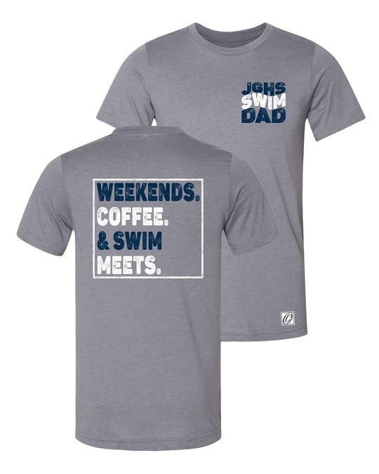 Adult - John Glenn Bobcats - JGHS Swim Mom/Dad - Bella Canvas Heather CVC Crewneck Short Sleeve Tee
