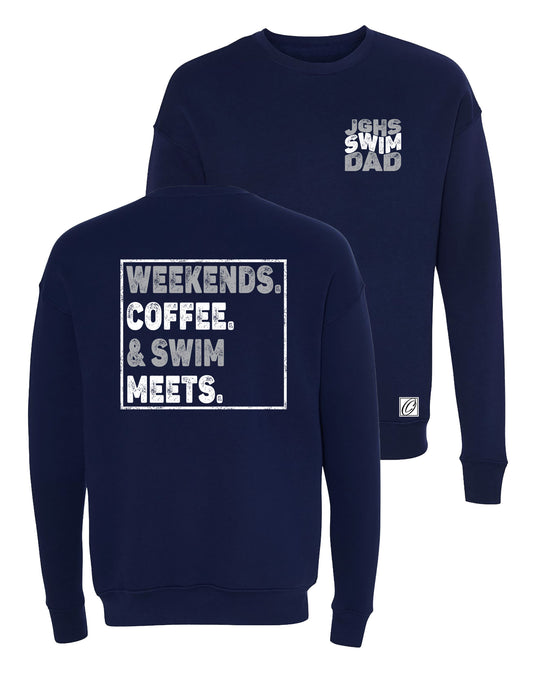 Adult - John Glenn Bobcats - JGHS Swim Mom/Dad - Bella Canvas Drop Shoulder Crewneck Sweatshirt