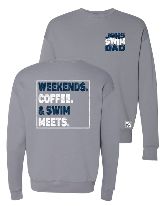 Adult - John Glenn Bobcats - JGHS Swim Mom/Dad - Bella Canvas Drop Shoulder Crewneck Sweatshirt