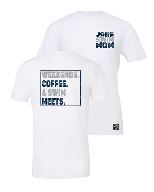 Adult - John Glenn Bobcats - JGHS Swim Mom/Dad - Bella Canvas Heather CVC Crewneck Short Sleeve Tee
