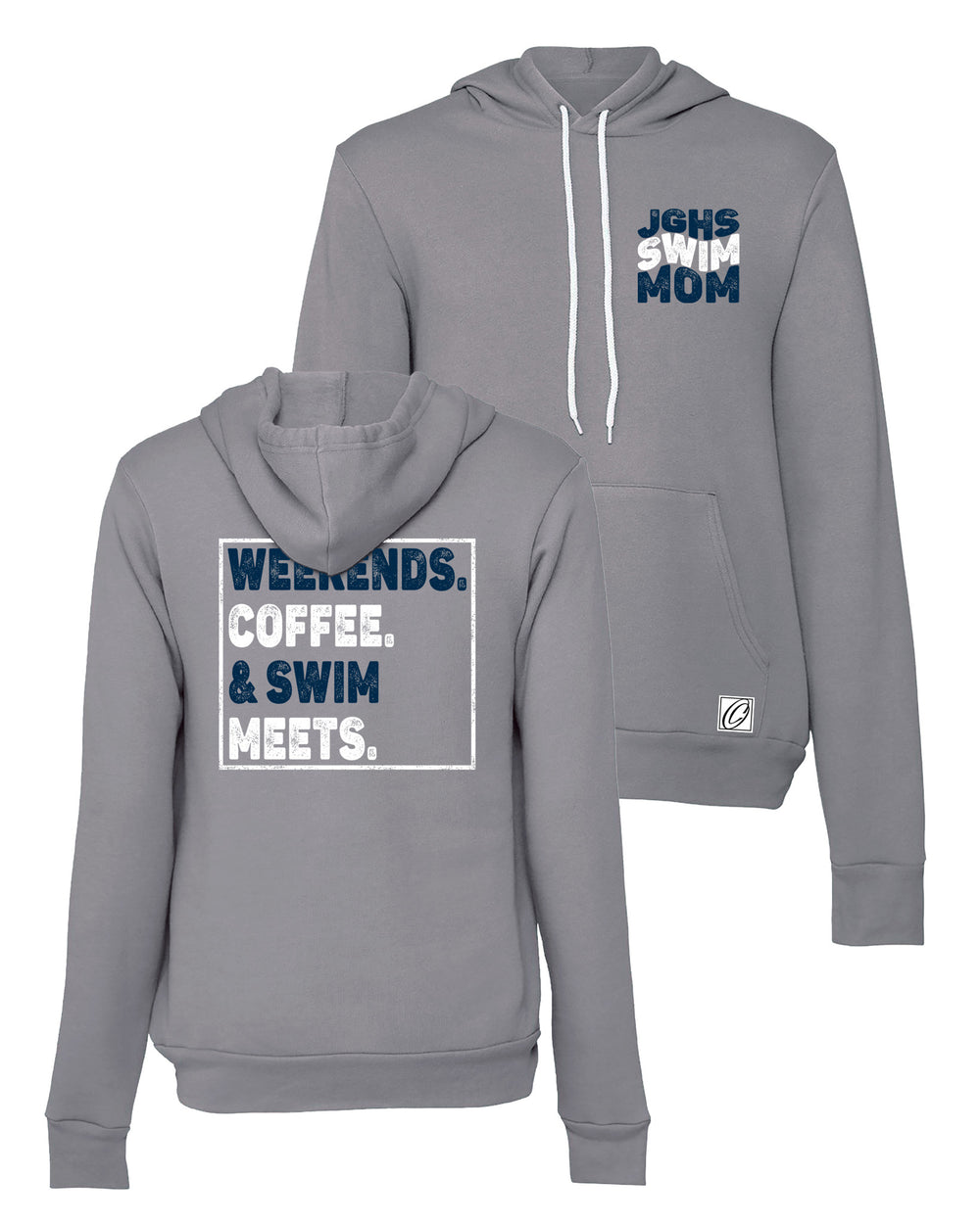 Adult - John Glenn Bobcats - JGHS Swim Mom/Dad - Bella Canvas Sponge Fleece Pullover Hoodie