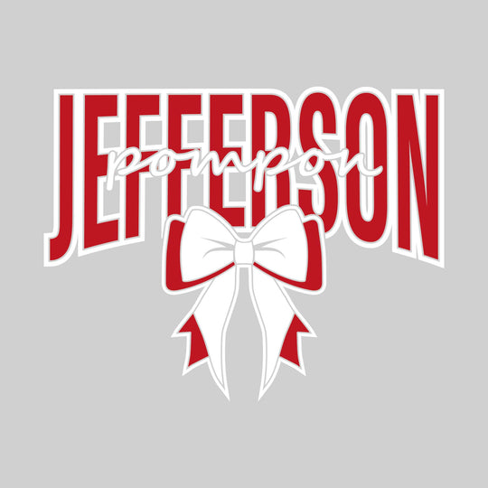 Jefferson Middle School - Poms - Jeffrson with Cursive Pompon and Bow