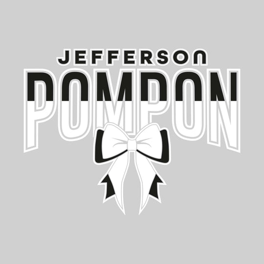 Jefferson Middle School - Poms - Split-Color Jefferson Pompon with Bow