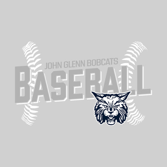 John Glenn Bobcats - Baseball - Angled Baseball with Baseball Stitches