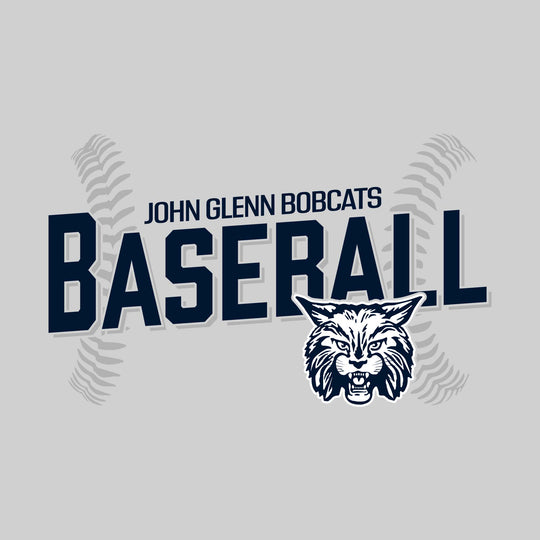 John Glenn Bobcats - Baseball - Angled Baseball with Baseball Stitches