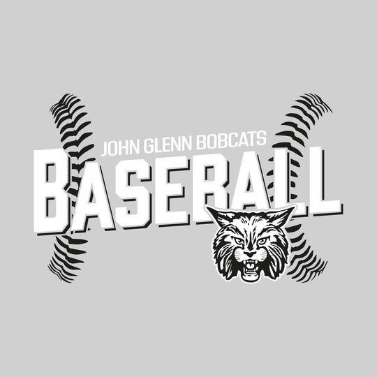 John Glenn Bobcats - Baseball - Angled Baseball with Baseball Stitches