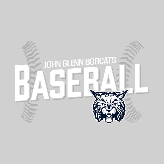 John Glenn Bobcats - Baseball - Angled Baseball with Baseball Stitches