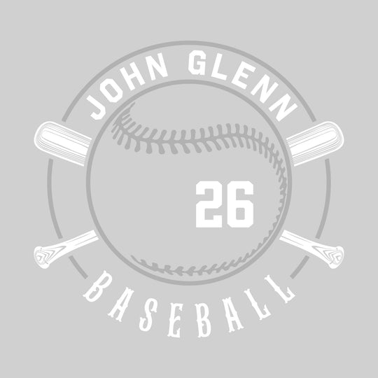 John Glenn Bobcats - Baseball - Crossed Bats with School Name and Baseball Stitches