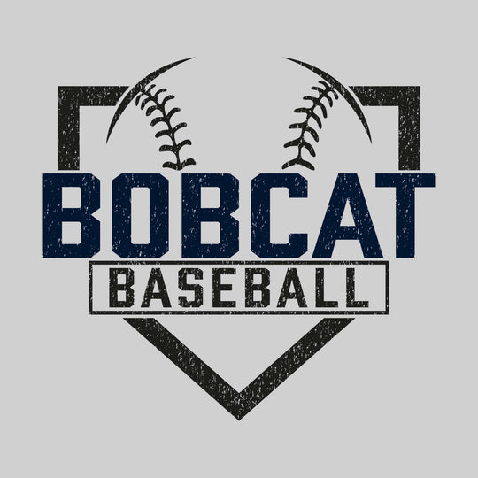 John Glenn Bobcats - Baseball - Home Plate with Mascot Name - Distressed