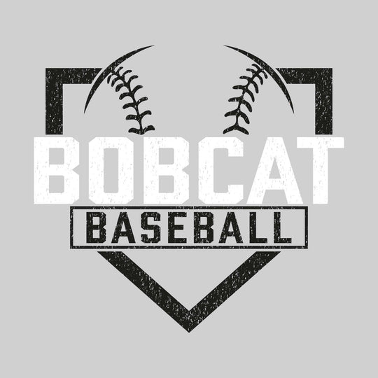 John Glenn Bobcats - Baseball - Home Plate with Mascot Name - Distressed