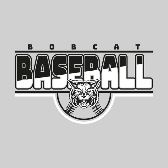 John Glenn Bobcats - Baseball - Split-Color Baseball with Mascot and Baseball Shape