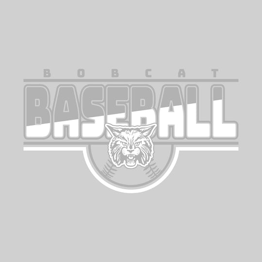 John Glenn Bobcats - Baseball - Split-Color Baseball with Mascot and Baseball Shape