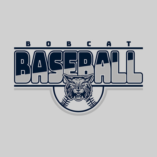 John Glenn Bobcats - Baseball - Split-Color Baseball with Mascot and Baseball Shape