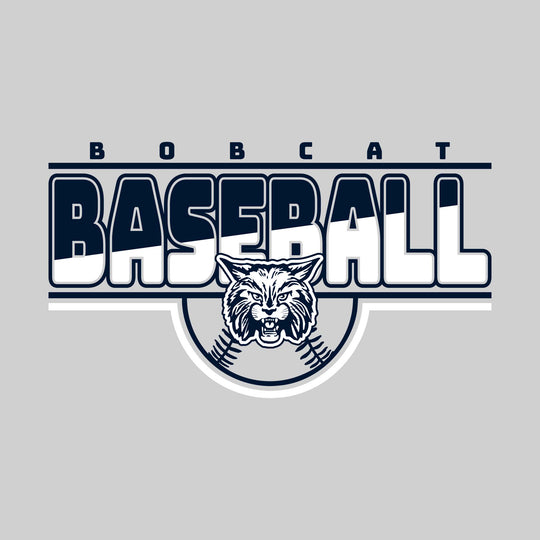 John Glenn Bobcats - Baseball - Split-Color Baseball with Mascot and Baseball Shape