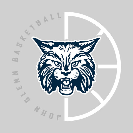 John Glenn Bobcats - Basketball - Center Mascot with Circle Text & Basketball Grooves