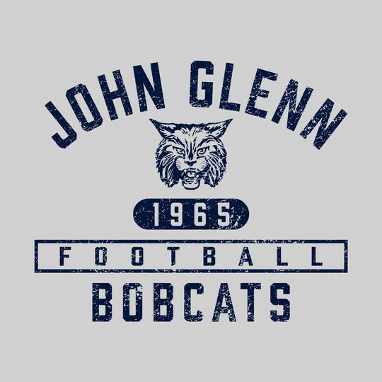 John Glenn Bobcats - Football - Arched School Name over Mascot and Established Year