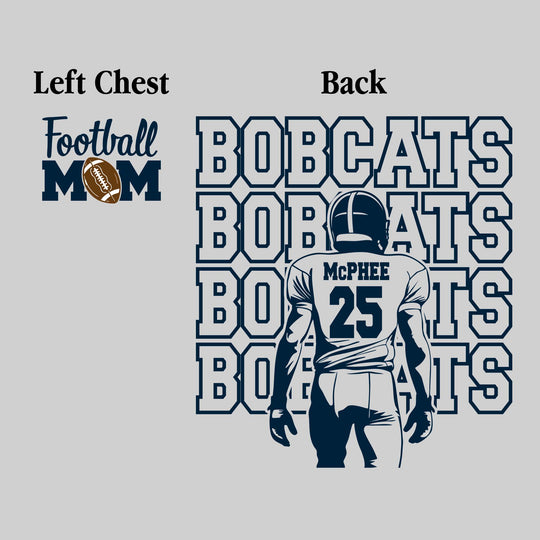 John Glenn Bobcats - Football - Football Mom - Football Player with Bobcats Repeated