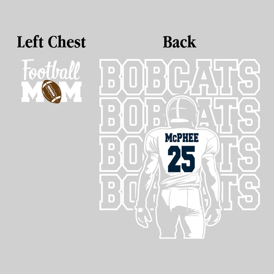 John Glenn Bobcats - Football - Football Mom - Football Player with Bobcats Repeated