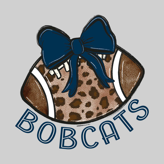 John Glenn Bobcats - Football - Football Mom - Leopard Print Football with Bow