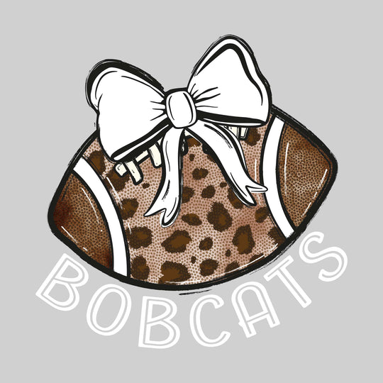 John Glenn Bobcats - Football - Football Mom - Leopard Print Football with Bow