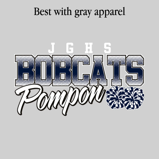 John Glenn Bobcats - Poms - Halftone Bobcats with Poms