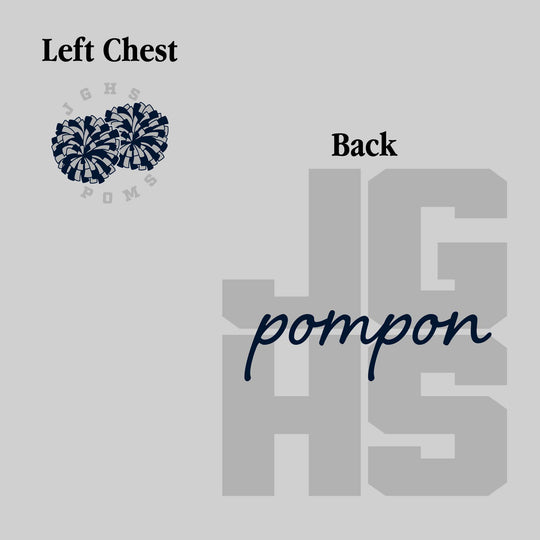 John Glenn Bobcats - Poms - JGHS Stacked with Cursive Pompon