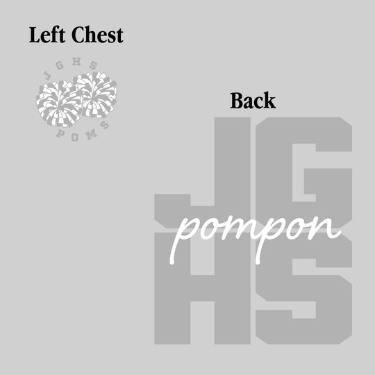 John Glenn Bobcats - Poms - JGHS Stacked with Cursive Pompon