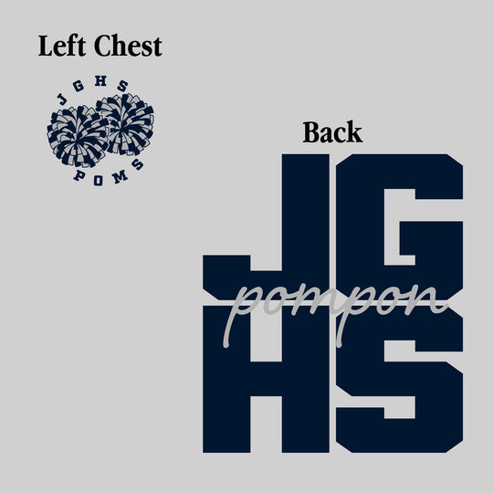 John Glenn Bobcats - Poms - JGHS Stacked with Cursive Pompon