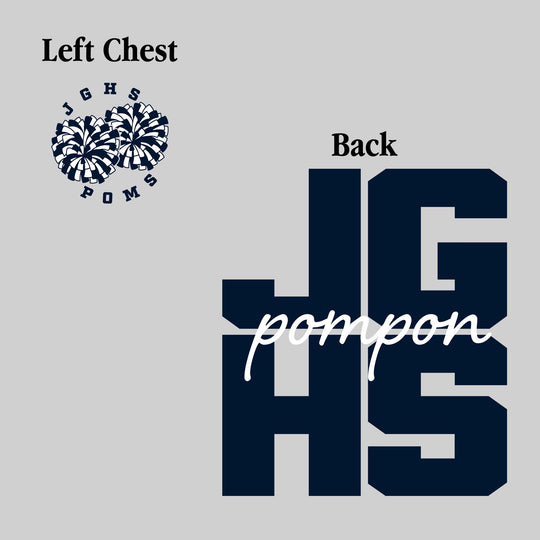 John Glenn Bobcats - Poms - JGHS Stacked with Cursive Pompon