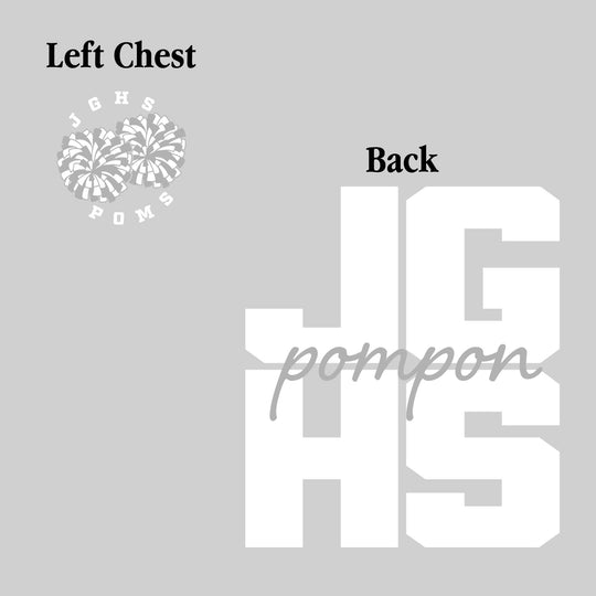 John Glenn Bobcats - Poms - JGHS Stacked with Cursive Pompon