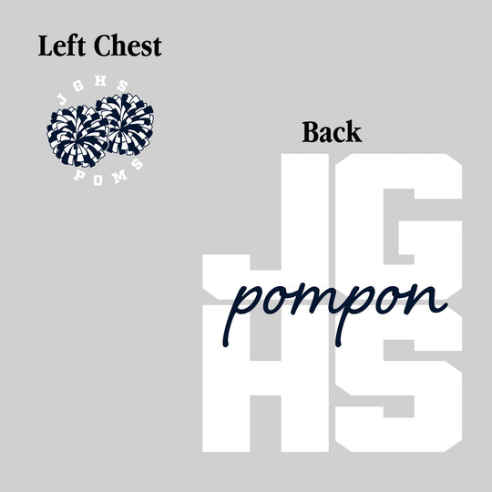 John Glenn Bobcats - Poms - JGHS Stacked with Cursive Pompon