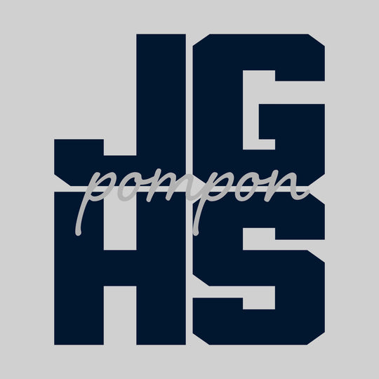 John Glenn Bobcats - Poms - JGHS Stacked with Cursive Pompon