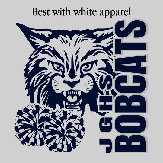 John Glenn Bobcats - Poms - JGHS Vertical with Mascot & Poms