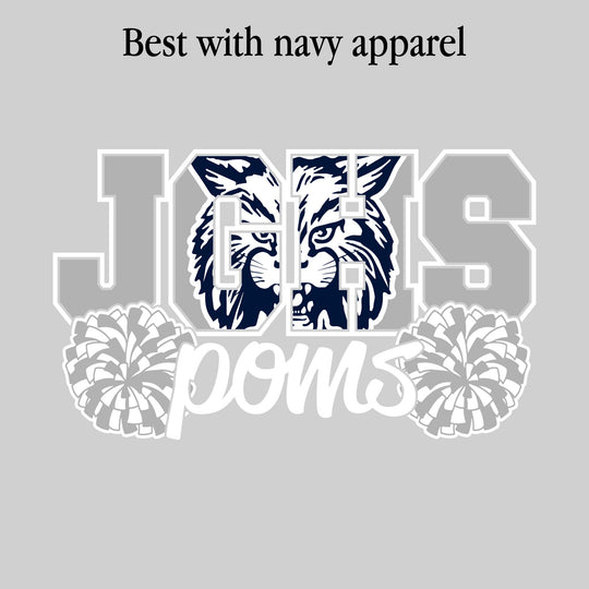 John Glenn Bobcats - Poms - JGHS with Mascot Inset and Poms