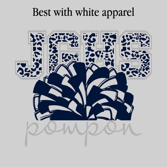 John Glenn Bobcats - Poms - Leopard Print JGHS with Pom