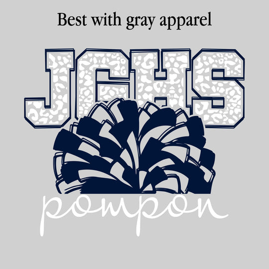 John Glenn Bobcats - Poms - Leopard Print JGHS with Pom