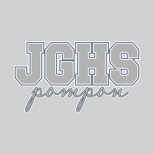 John Glenn Bobcats - Poms - Outlined JGHS Above Cursive Pompon