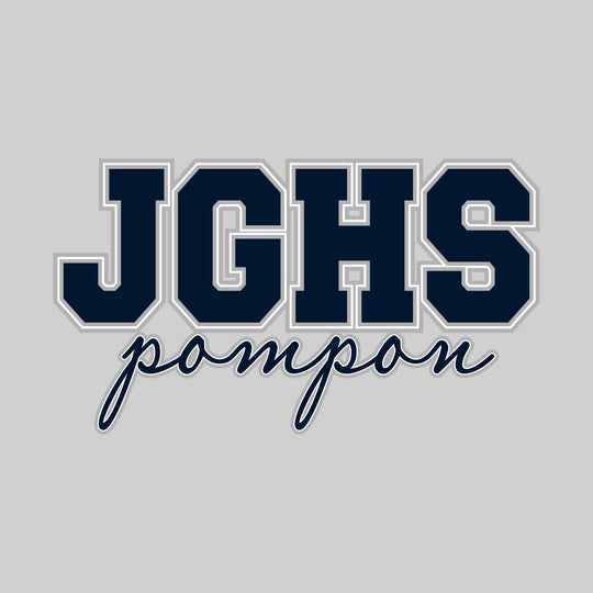 John Glenn Bobcats - Poms - Outlined JGHS Above Cursive Pompon