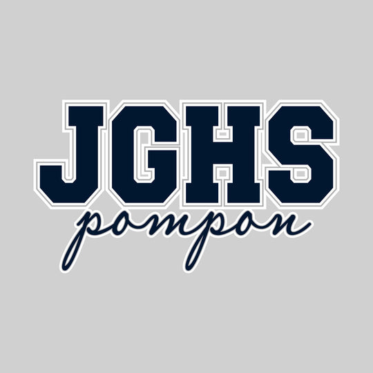John Glenn Bobcats - Poms - Outlined JGHS Above Cursive Pompon