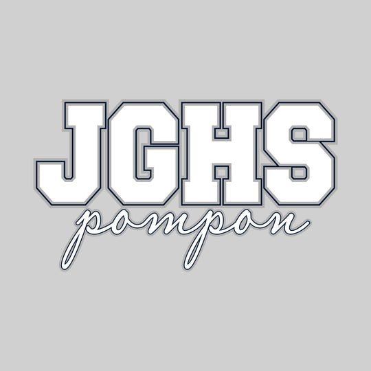 John Glenn Bobcats - Poms - Outlined JGHS Above Cursive Pompon