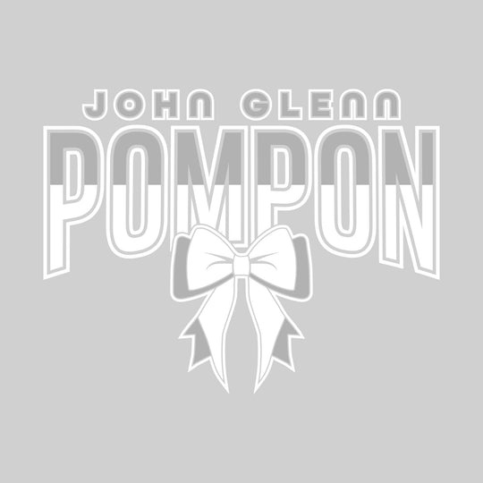 John Glenn Bobcats - Poms - Split-Color John Glenn Pompon with Bow