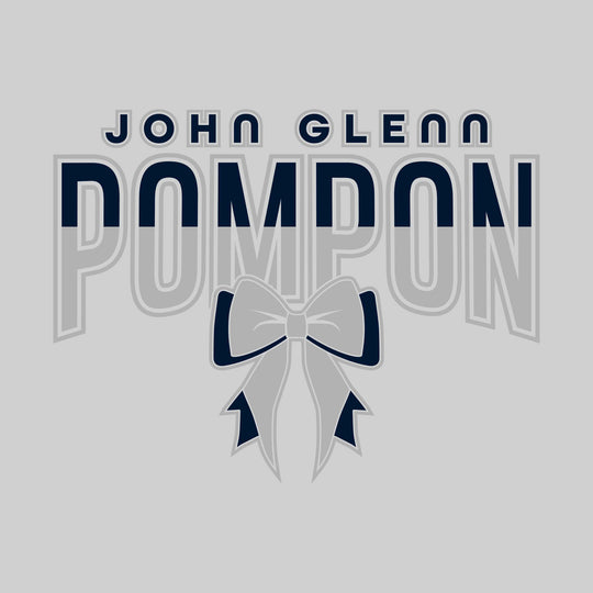 John Glenn Bobcats - Poms - Split-Color John Glenn Pompon with Bow
